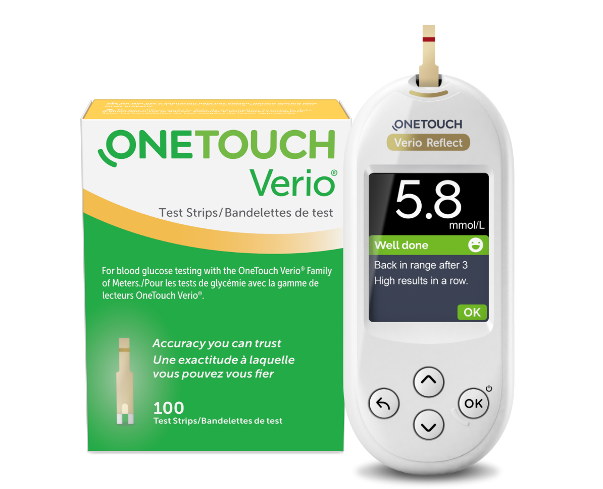 OneTouch Verio Reflect® meter and OneTouch Verio® test strips