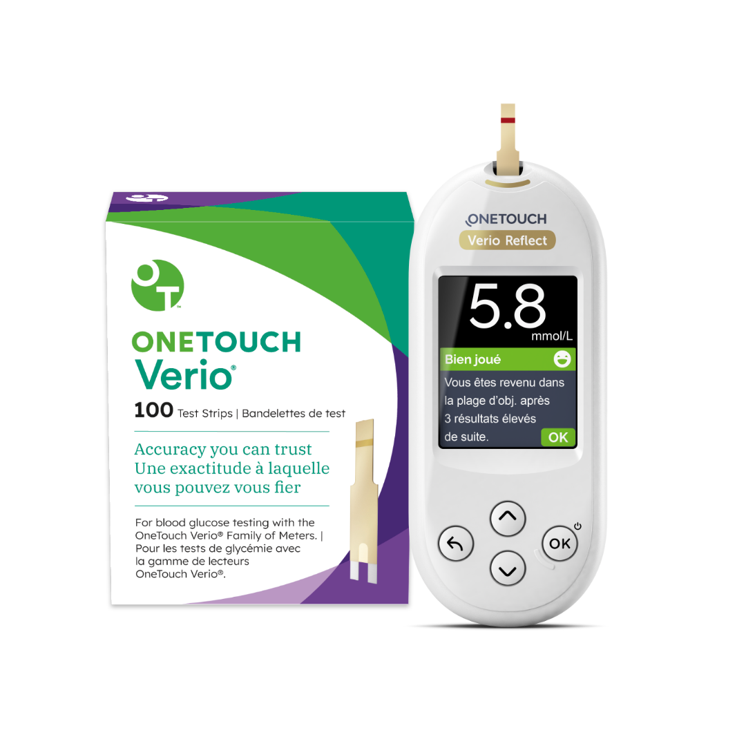 Lecteur OneTouch Verio Reflect® et bandelettes de test OneTouch Verio®