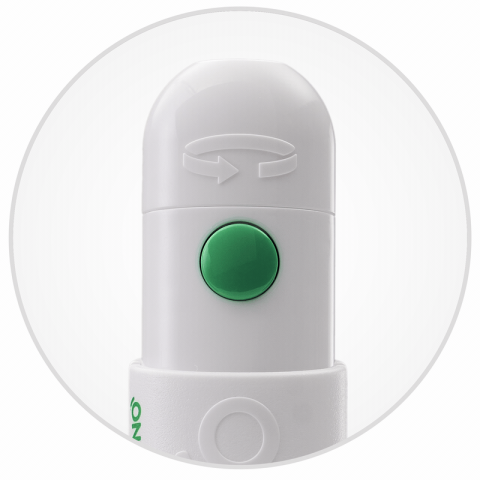 Remove lancing device cap Remove lancing device cap